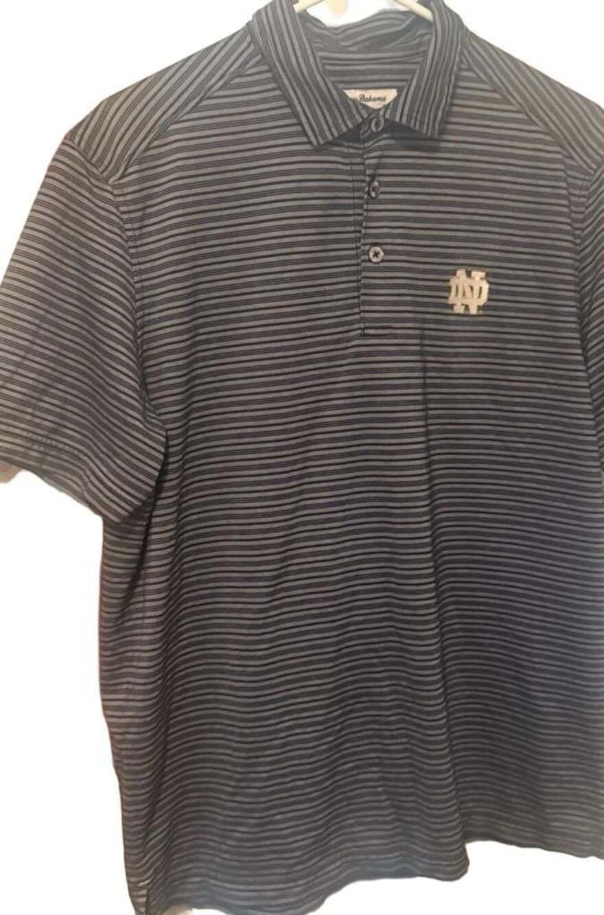 Tommy Bahama Notre Dame Fighting Irish Striped Polo Shirt (Size M)